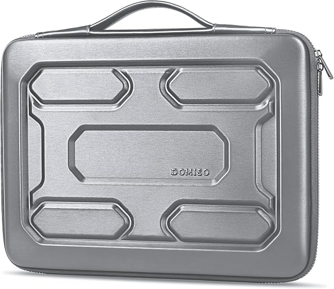DOMISO 13.3 inch Laptop Sleeve with Handle Shockproof Computer Bag Waterproof EVA Protective Carrying Case for 13-13.3 inch Notebooks/13 MacBook Air/MacBook Pro Retina/Dell XPS 13/HP,Silver