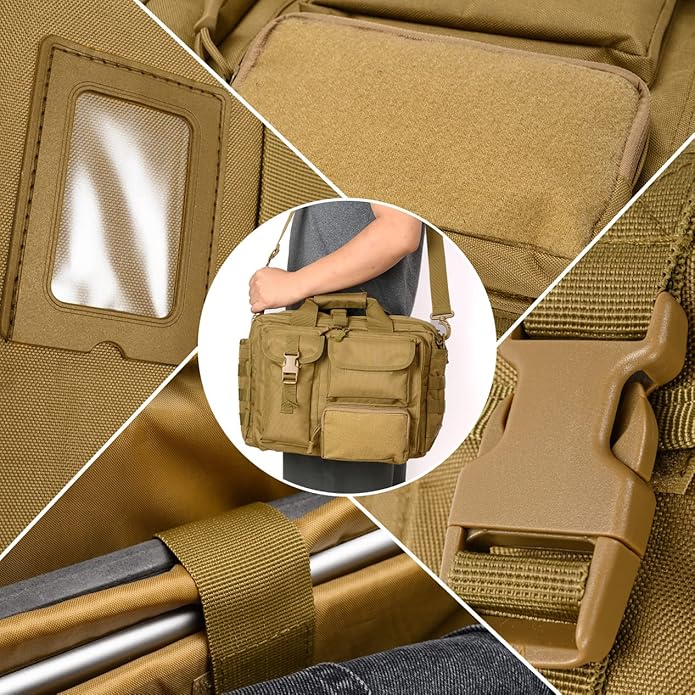 Stypos Tactical Messenger Bag,14inch/15.6inch/17.3inch Briefcase for Man Military Laptop Bag, Flight Work Bags for Pilots