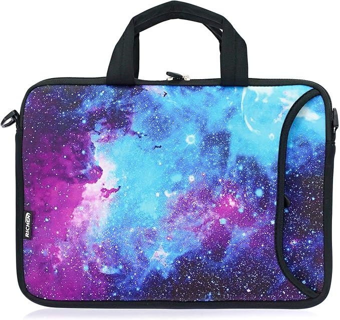 RICHEN 10 inch Messenger Bag Carring Case Sleeve with Handle Accessory Pocket Fits 7 to 10-Inch Laptops/Notebook/ebooks/Kids Tablet/Pad (7-10.2 inch, Galaxy)