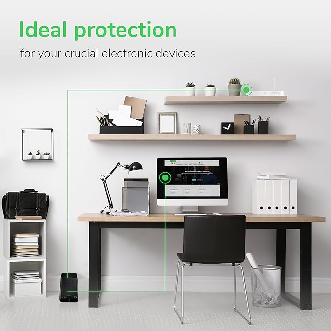 APC Back-UPS 425VA / 255W UPS Battery Backup Surge Protector, 6 Outlets, Small UPS for Router, Modem & Home Office, BE425M