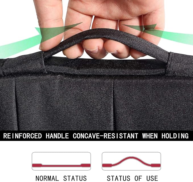 Voova Laptop Sleeve Carrying Case 13 13.6 Inch Compatible with MacBook Air 13 M1/M2/M3/M4, MacBook Pro 13/14, IPad Pro 13, Waterproof Slim Computer Cover Bag, Black