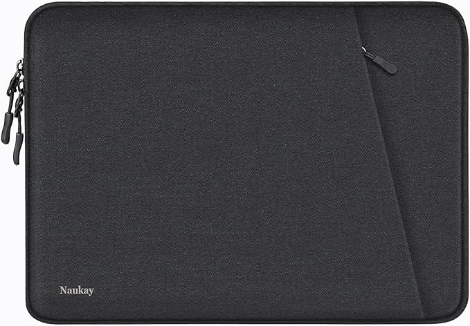 Laptop Sleeve Case 13.3 inch, Shockproof Protective Computer Cover with Accessories Pocket, Portable Laptop Bag Compatible with MacBook Air/Pro 13-13.3 inch, Compatible for MacBook Pro 14 inch, Black | Shockproof