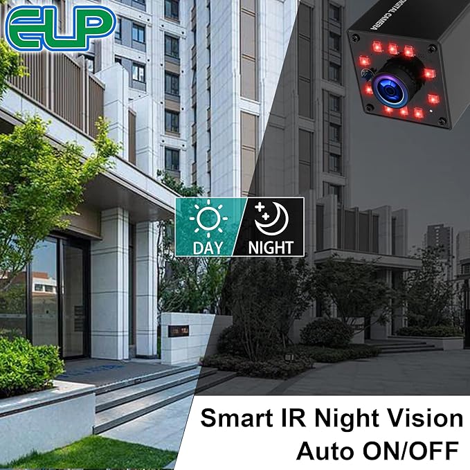 ELP Camera USB 1080P Wide Angle Fisheye 170degree IR LED Infrared Webcam PC Camera with Mini Housing Webcamera for Raspberry Pi Linux Windows Android Mac Os