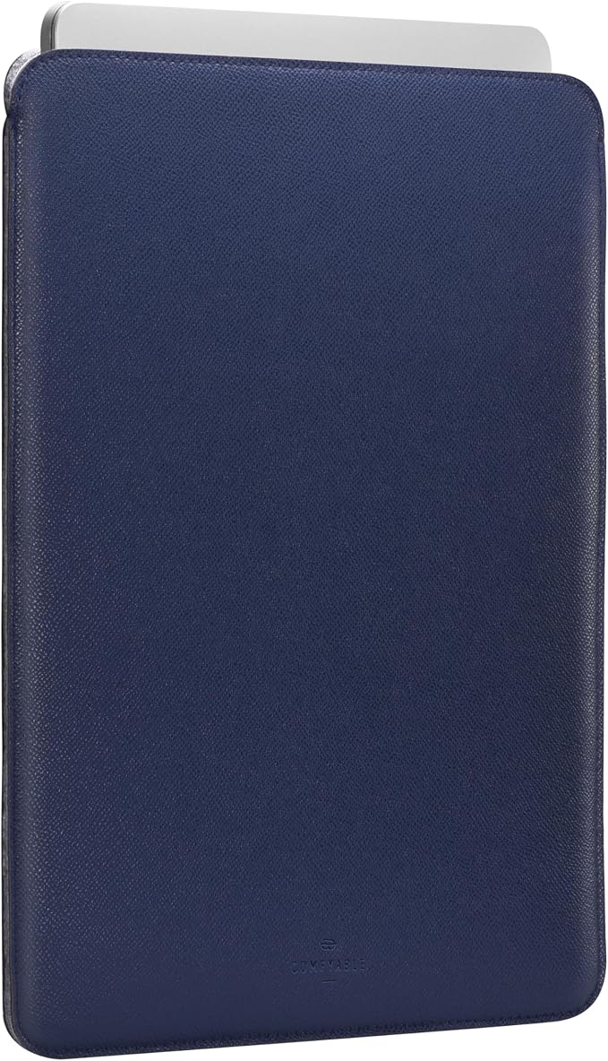 Comfyable Laptop Sleeve 15 Inch Precisely Compatible with MacBook Air 15" M5 M4 M3 M2 2026, Faux Leather Cover Case, Midnight Blue