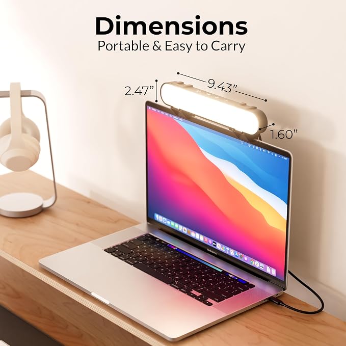 HumanCentric Video Conference Lighting, Laptop Only Webcam Light for Streaming, LED Laptop Light for Video Conferencing, Zoom Lighting for Computer, Upgrade Light for Zoom Meetings