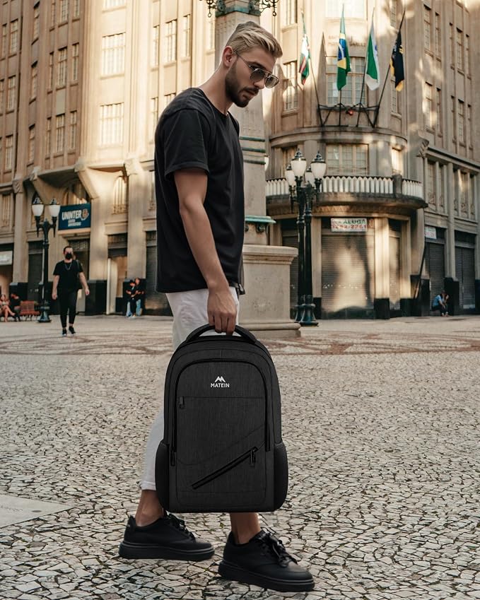 MATEIN 15.6 Inch Backpack for Men Women, 20 L Personal Item Casual Backpack Airline Approved, Water Resistant Laptop Computer Backpack with Multiple Organized Pockets, Black