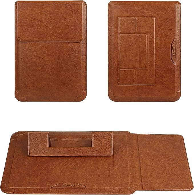 HoYiXi 14 Inch Laptop Sleeve Case with Stand Feature for Mac Book Pro 14 2021/ASUS Vivobook 14/HP Pavilion X360/IdeaPad 14/Dell HP ASUS Acer Huawei Matebook 14'',Compatible 13.3-14'' PC,Brown