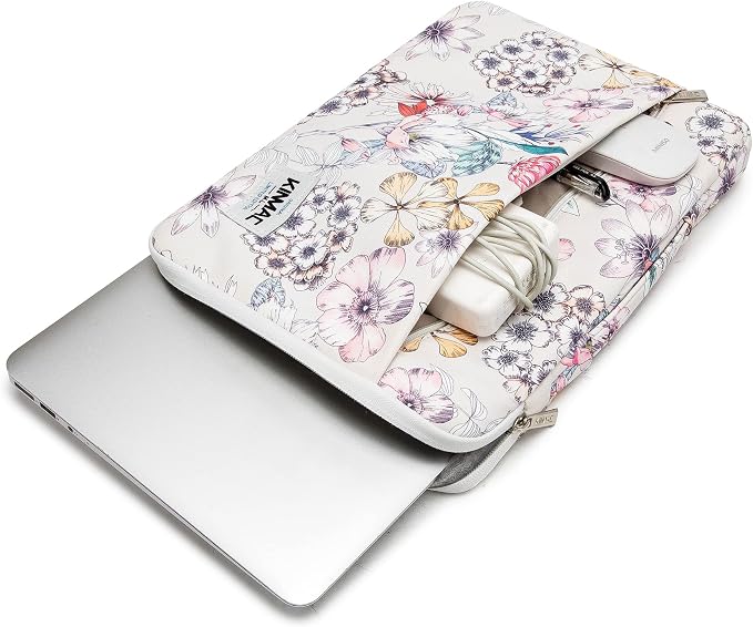 Kinmac Floral Pattern 360° Protective Water Resistant Laptop Case Bag Sleeve with Handle for Surface Pro,MacBook Air/Pro 13",MacBook 12",iPad pro 12.9 and 12 inch-13.3 inch Laptop