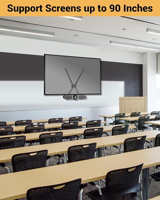 TV Mount for Logitech MeetUp HD Video and Audio Conferencing System, Alternating 6mm and 8mm Holes, L-Shaped Brackets Adjust the Gap, 150 Pound Load-Bearing Capacity