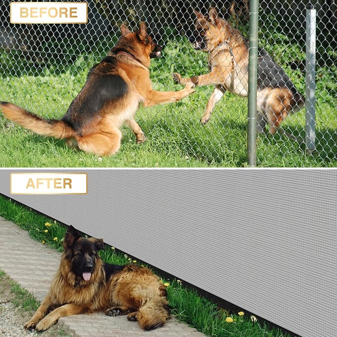 Privacy Fence Screen 6' x 163' Fencing Cover Heavy Duty Mesh Windscreen Cloth for Outdoor Garden Patio Backyard Chain Link Fence Gray