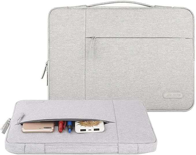 MOSISO Laptop Case 13.3 inch, 13-13.3 inch Laptop Sleeve with Handle Compatible with MacBook Air/Pro 13/Pro 14 M5 M4 M3 M2 M1,HP Dell ASUS Lenovo, Polyester Multifunctional Computer Bag, Gray