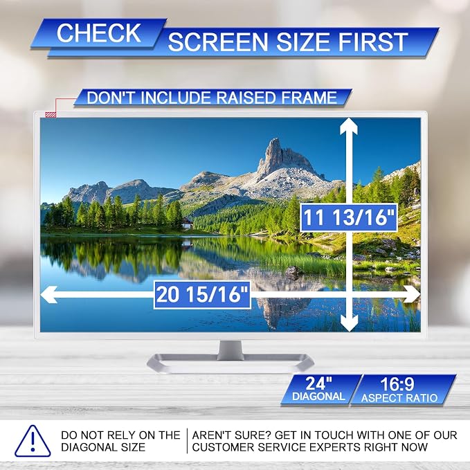 [2 Pack] 24 Inch Computer Privacy Screen , 16:9 Aspect Ratio Monitor Privacy Filter with Anti-Glare, Anti-Blue Light & Anti-Spy Protection, Removable Anti-Scratch Screen Protector for 24-Inch Widescreen Monitors