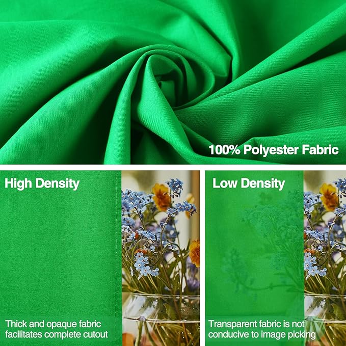 Green Screen Backdrop, 10x20ft (WxH) Photography Chromakey Greenscreen Background Sheet, Polyester Collapsible Green Backdrop Curtain for Streaming, Meeting, Photo Studio, Video Recording