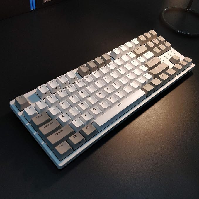 DURGOD Taurus K320 TKL Mechanical Gaming Keyboard - 87 Keys - Double Shot PBT - NKRO - USB Type C (Cherry Silent Red, White)