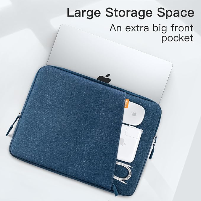 JETech Laptop Sleeve for MacBook Neo (A18 Pro), 14-InchMacBook Air/Pro, MacBook Pro M1-M5 2021-2026, Waterproof Bag Case with Pocket, Compatible with 14 Inch Notebook (Navy)
