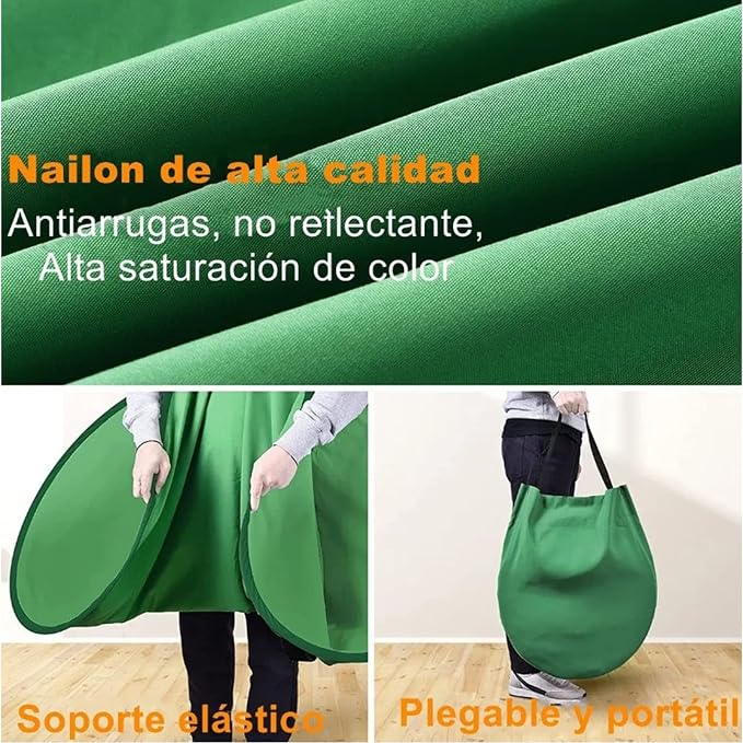 Green Screen Behind Chair Attachment Backdrop Kit,142cm Round Green Screen Backdrop Portable Green Screen Chair Background for Video Chats Video Conference Game Single Layer L Size