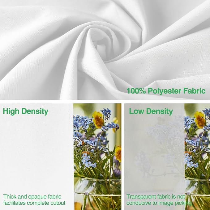 White Backdrop for Photoshoot 10x8ft (WxH), White Backdrop Curtain Backdrop for Photography Polyester Collapsible Background Screen for Portrait, Product Video, Pet, Photo Studio