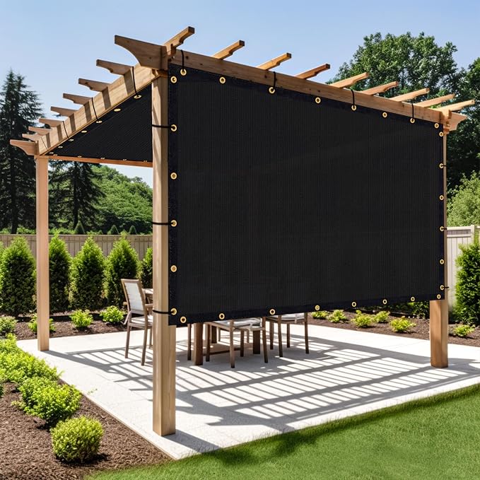 Shade&Beyond Customized Size 21' X 21' Shade Cloth with Grommets, 90% UV Protection UV Protection Mesh Tarp Sun Screens for Patio GN01, Black