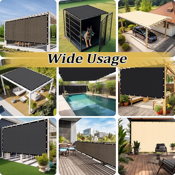 Shade&Beyond Customized Size 13' X 23' Shade Cloth with Grommets, 90% UV Protection UV Protection Mesh Tarp Sun Screens for Patio GN01, Light Gray