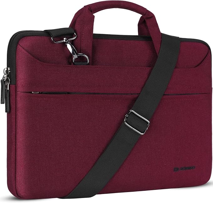 DOMISO 17.3 inch Laptop Messenger Shoulder Bag Tote Bag for Women for Men,Business Travel Work Computer Bag Chromebook Case Briefcase,Compatible with 17 inch HP Dell Lenovo ASUS, Fuchsia