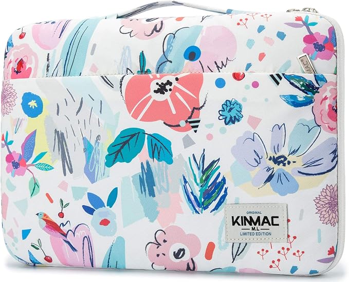 Kinmac 360° Protective Laptop Sleeve Case Bag Cover with Handle for MacBook Pro 16 inch,16 inch HP,Lenovo,Dell,ASUS,Acer Ultrabook and Business Laptop (Flowers)