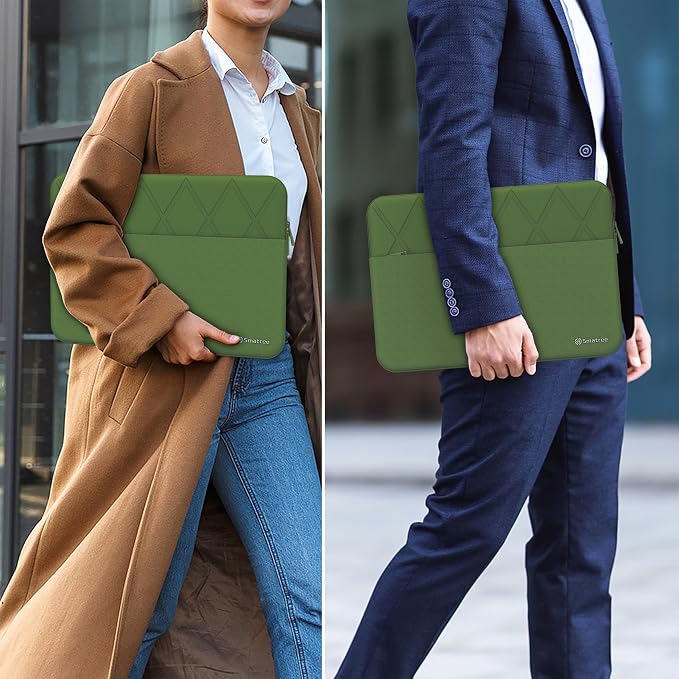 Smatree Laptop Sleeve for 13.8 inch Microsoft Surface Laptop2024/Surface Laptop for Business, Copilot+ PC, 13 inch Protective Computer Case with Accessory Pocket, YKK Zipper, Green (E437G)