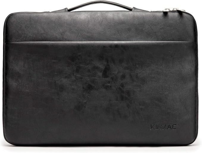 Kinmac 360° Protective Laptop Sleeve Case Bag Cover with Handle for MacBook Pro 16 inch,16 inch HP,Lenovo,Dell,ASUS,Acer Ultrabook and Business Laptop (Black PU)