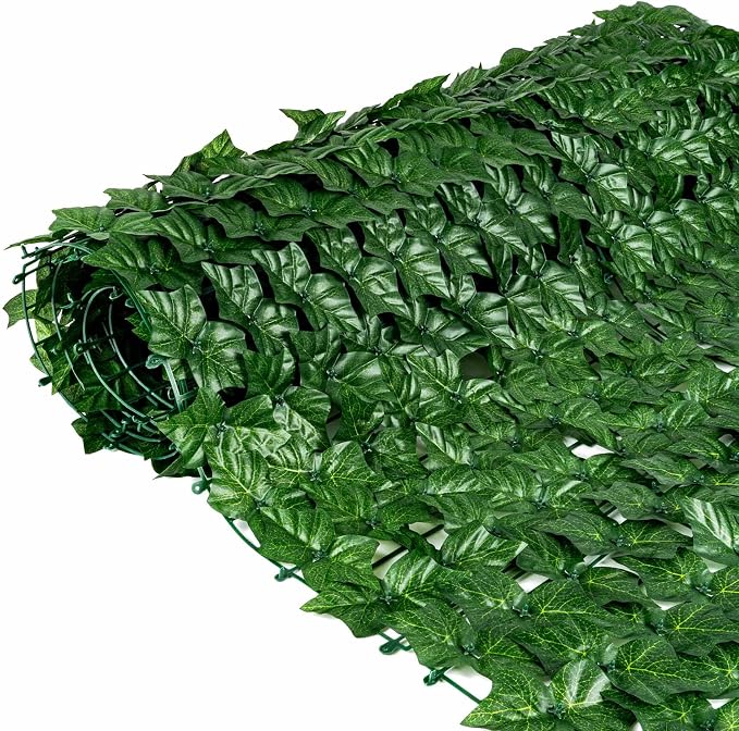 KASZOO Artificial Ivy Privacy Fence Screen - 120''(L) x 40''(W) Faux Greenery Wall Panels for Outdoor Privacy, Balcony, Patio, Backdrop, Fence Decor,Realistic Green Leaves for Wall or Garden Use