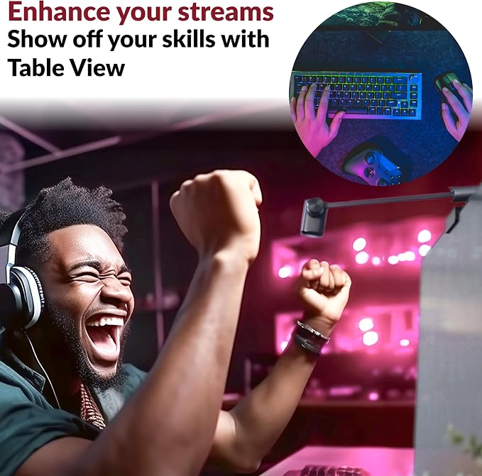 CA Essential Webcam Flex (WC-Flex) – Multi-function HD webcam with three mounting positions, Center View for better eye contact, Table View for desktop sharing and Traditional View on top of a monitor