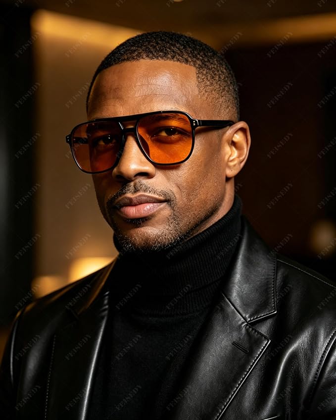 FEISEDY Amber Blue Light Glasses for Computer Gaming Orange/Yellow lens Anti Eyestrain Sleep Glasses G2835