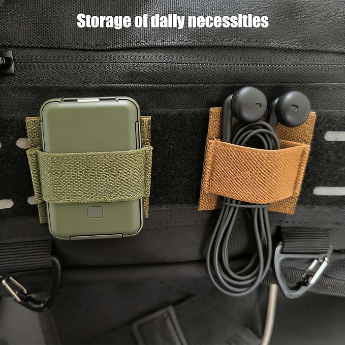 5 Pack,Hook and Loop Cable Management Panels | 2×2 inch Reusable Fastening Cable Ties for Tactical Helmet, Headset, Walkie-Talkie, Vest & Backpack Wire Organization
