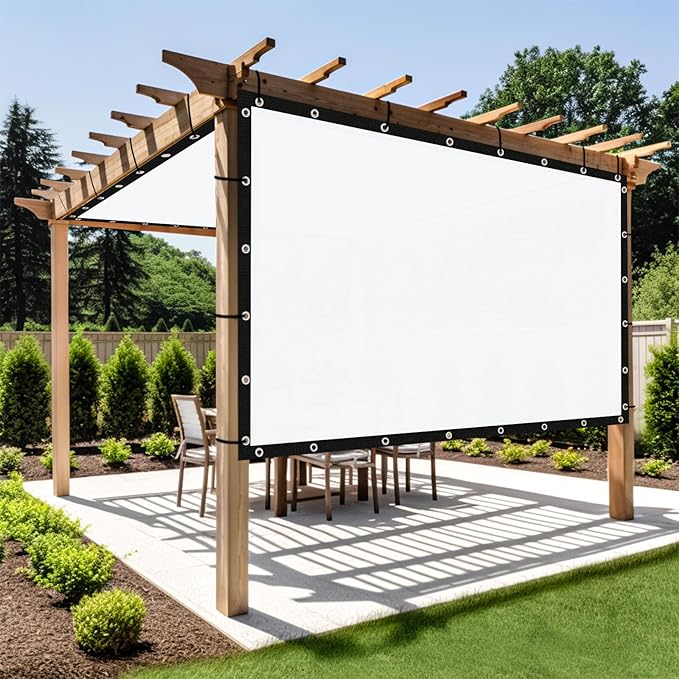 Shade&Beyond Customized Size 90% Sun Shade Cloth with Grommets, 15' X 24' Pergola Shade Cover Canopy, Mesh Tarp Sun Screens for Patio, Outdoor, Garden, Backyard GN01, White