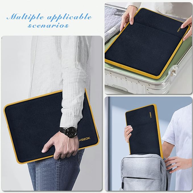 Hseok Laptop Case 13.3-14 Inch Sleeve, Water-Resistant Computer Bag Compatible with MacBook Neo/Pro 14" M5/M4/M3/M2/M1 and All 13.3" Mac Air/Pro, XPS 14 and Most Popular 13.3"-14" Notebook，B02K04