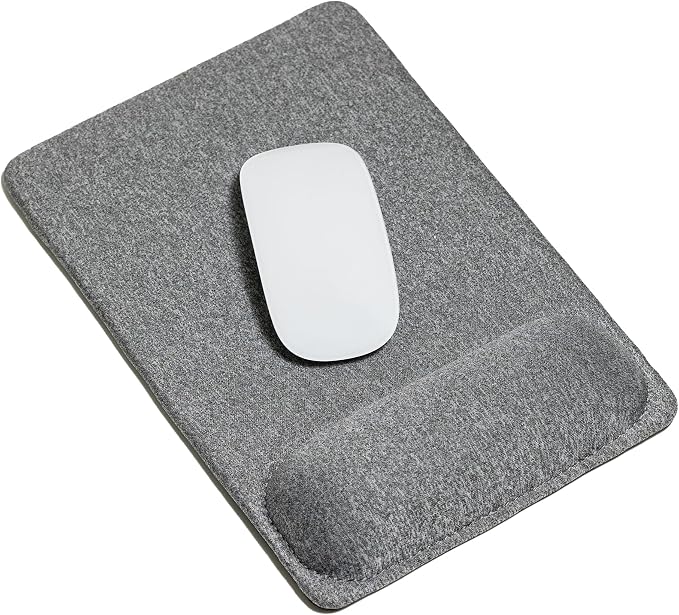 SenseAGE Large Ergonomic Mouse Pad with Wrist Rest Support, Enhanced Comfort & Space, Non-Slip Mouse Mat for Desk, Laptop & Computer, 10.6 x 7.3 inch (Grey)