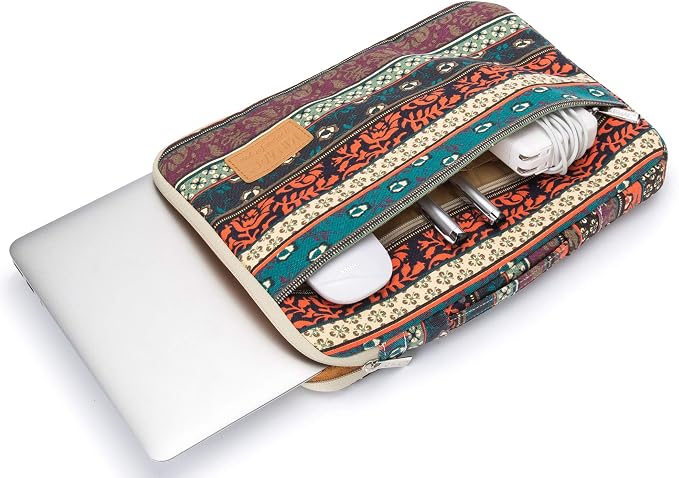 Kinmac 360° Heavy Duty Protective Laptop Computer Sleeve case Bag Cover with Handle for MacBook Pro 14 inch,14 inch-14.4 inch HP Lenovo Dell ASUS Acer Laptop (New Bohemian)