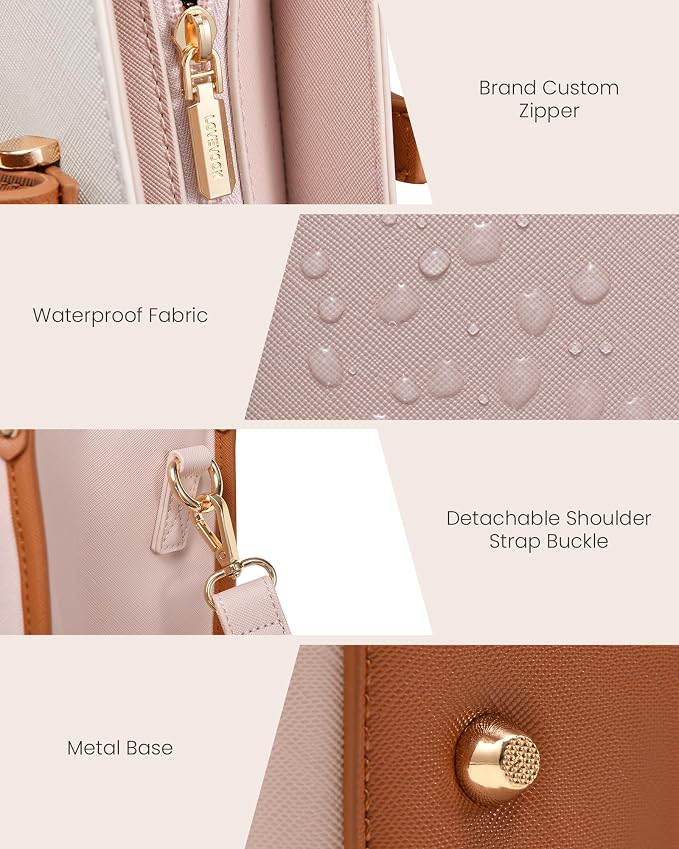 LOVEVOOK Laptop Bag for Women, 15.6'' Laptop Tote Purse 2-in-1 Professional Work Bag Business Briefcase with Clutch Purse, Waterproof Leather Computer Handbag for Teacher Office Travel