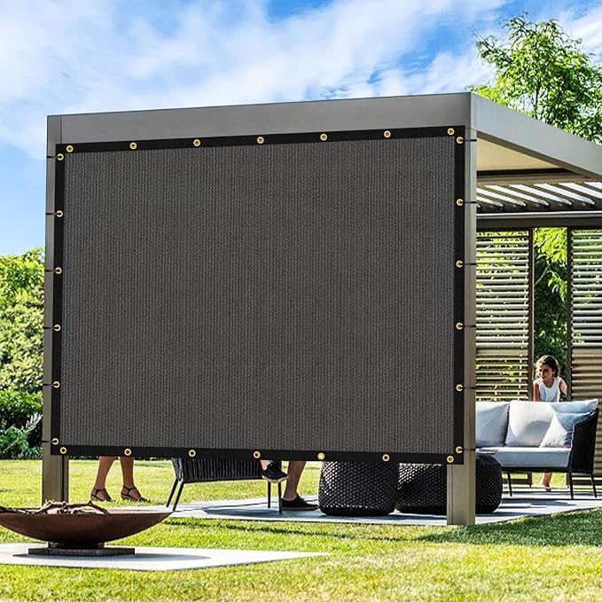 Artpuch Outdoor Pergola Shade Cover 5x20 FT Sun Shade Cloth with Grommets Dark Grey 90% UV Protection Canopy Patio Privacy Screen (Customized Available)