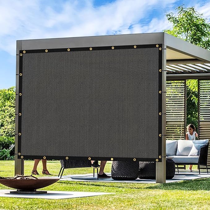 Artpuch Outdoor Pergola Shade Cover 11x22 FT Sun Shade Cloth with Grommets Dark Grey 90% UV Protection Canopy Patio Privacy Screen (Customized Available)