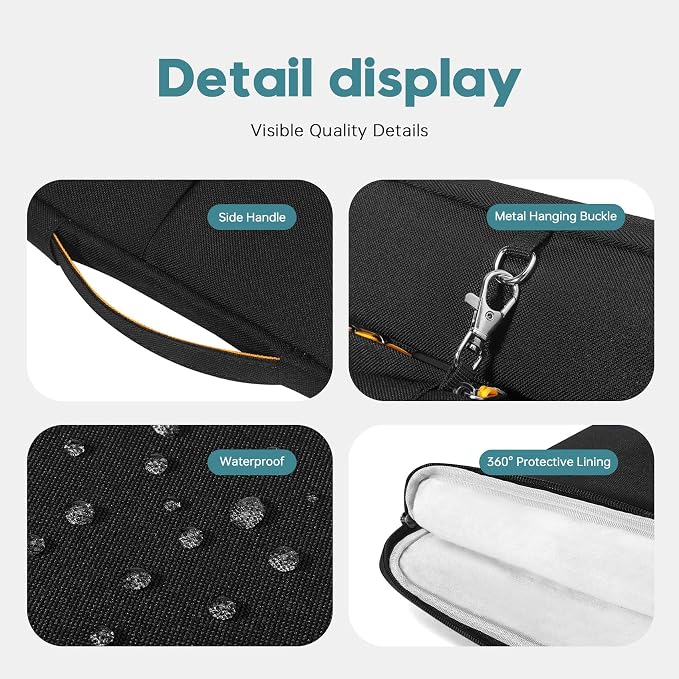 Omnpak for 13.6 inch MacBook Air Case Sleeve Compatible with 13 inch New MacBook Air M5/MacBook Neo A18 Pro, 13-14" Recycled PET Laptop Carrying Case with Handle and Accessory Pocket