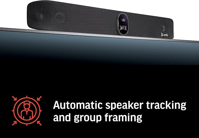 Poly Studio X70 Video Bar + TC8 Touch Controller (Plantronics + Polycom) - 4K Audio & Video Conferencing for Large Conference Rooms - Camera, Speakers, Mics - Works with Teams, Zoom & More (Renewed)