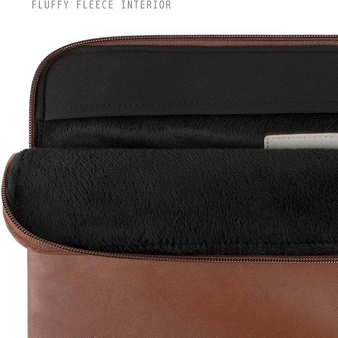 Comfyable Slim Laptop Sleeve Compatible with 13 Inch MacBook Air 13 in M5 M4 M3 M2, 13" MacBook Pro/Neo, PU Leather Bag Water-Resistant Cover Case, Brown