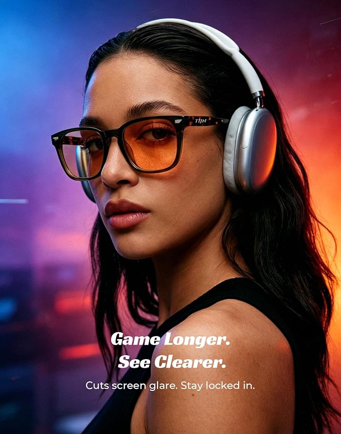 TIJN Premuim Blue Light Blocking Glasses for Women Men Square Frame Nerd Eyeglasses Anti Blue Ray Computer Screen Glasses