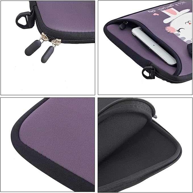 RICHEN 17 inch Laptop Shoulder Bag Carrying Case Computer PC Cover Pouch with Handle Fits 15.6/16/17/17.3/17.4 inch Laptop Notebook (16-17.3 inch, Cute Cat)