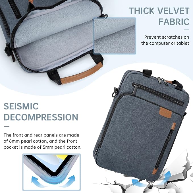 12.9 Inch Tablet Sleeve Bag, Padded Carrying Case for 13" iPad Air M4 M3 M2 2026-2024, iPad Pro M5 M4 M2 M1, Samsung Galaxy Tab S9 FE+/S9+/S8+/S7 FE/S7+ 12.4" 2022/2023, Surface Laptop Go 12.4"
