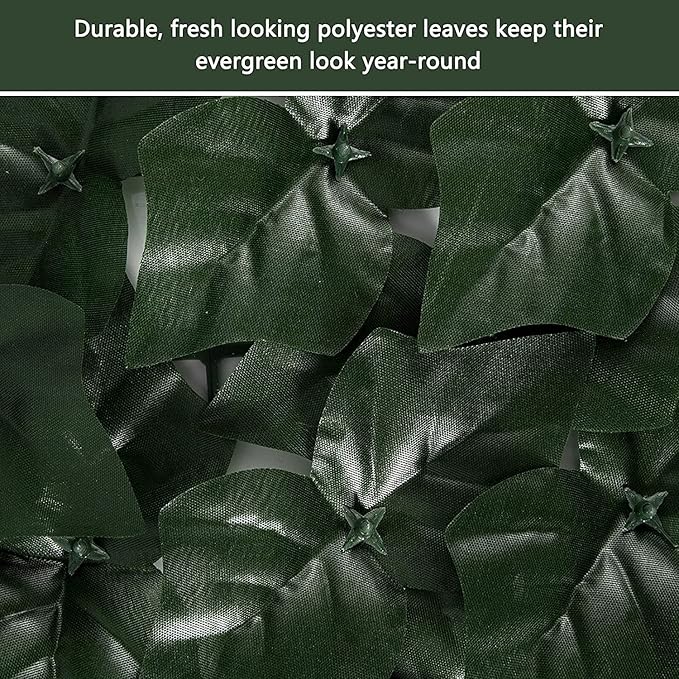 Faux Ivy Privacy Fence Screen Outdoor Expandable Artificial Greenery Roll Fake Hedge Wall Patio Green Plastic Leaf Plant Vine Grass Panels Gate Covering Garden Yard Balcony (158.0 X 60.0 in)
