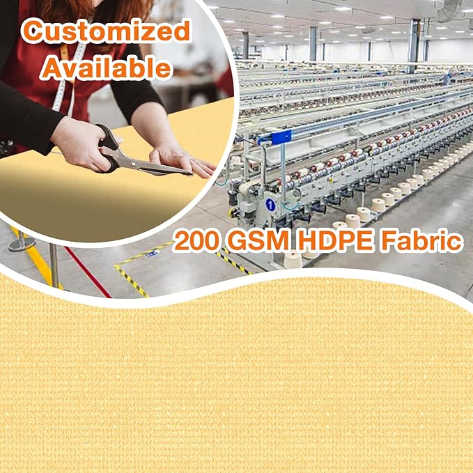 Artpuch Outdoor Pergola Shade Cover 16x20 FT Sun Shade Cloth with Grommets Sand 90% UV Protection Canopy Patio Privacy Screen (Customized Available)