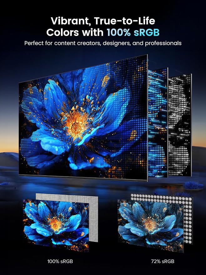 UPERFECT Portable Monitor 18.5-inch 120HZ Touchscreen 100% sRGB w/VESA & Stand 180° Adjustable Ultra-Slim & Lightweight Frameless FHD FreeSync IPS HDR Gaming Display, Travel Second Monitor for Laptop