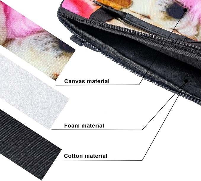 icolor 14.5 15 15.6 Inches Canvas Laptop Shoulder Bag Case,Messenger Bag Sleeve Pouch,Travel Briefcase,Computer Ultrabook Notebook Protective Carrying Bag with Adjustable Strap (Sleepy Dog)