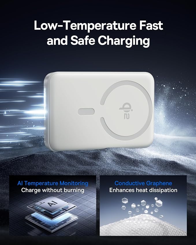 Baseus for MagSafe Portable Charger, Qi2 Certified 15W Wireless Magnetic Power Bank 10000mAh with USB-C Cable 22.5W PD Charging, Battery Pack Compatible with iPhone 17/16/15/14/13 Pro/Pro Max Series