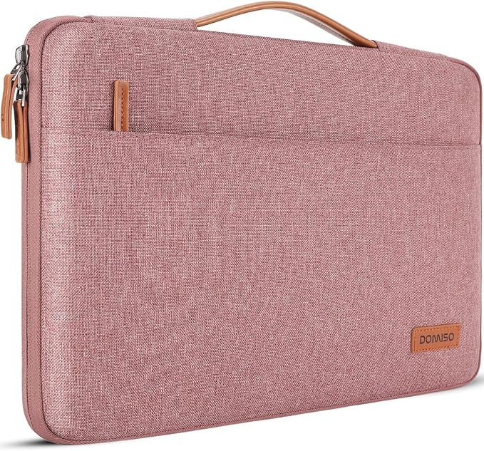 DOMISO 16-17 inch Laptop Sleeve Protective Case Cover Compatible with 16 inch 17 inch HP Dell ASUS Lenovo Chromebook,Waterproof Computer Cases Bag with Handle,Pink